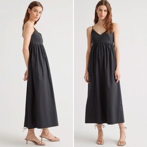 QUINCE Quiet Luxury Sustainable 100% Organic Cotton Sleeveless Maxi Dress S NEW